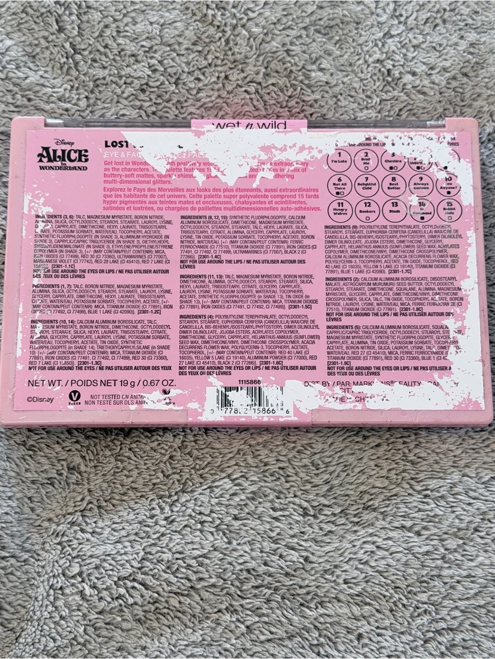 Wet n Wild Disney Alice in Wonderland Lost in Wonderland Eyeshadow palette NEW